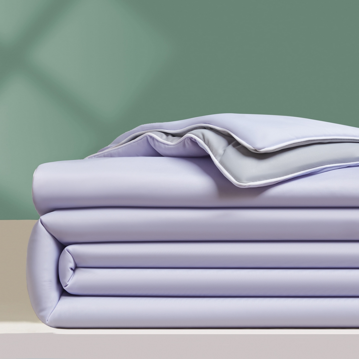 91家纺网 家纺一手货源 找家纺 绒城 2026新款冰爽系列-凉感丝夏被四件套 秋紫