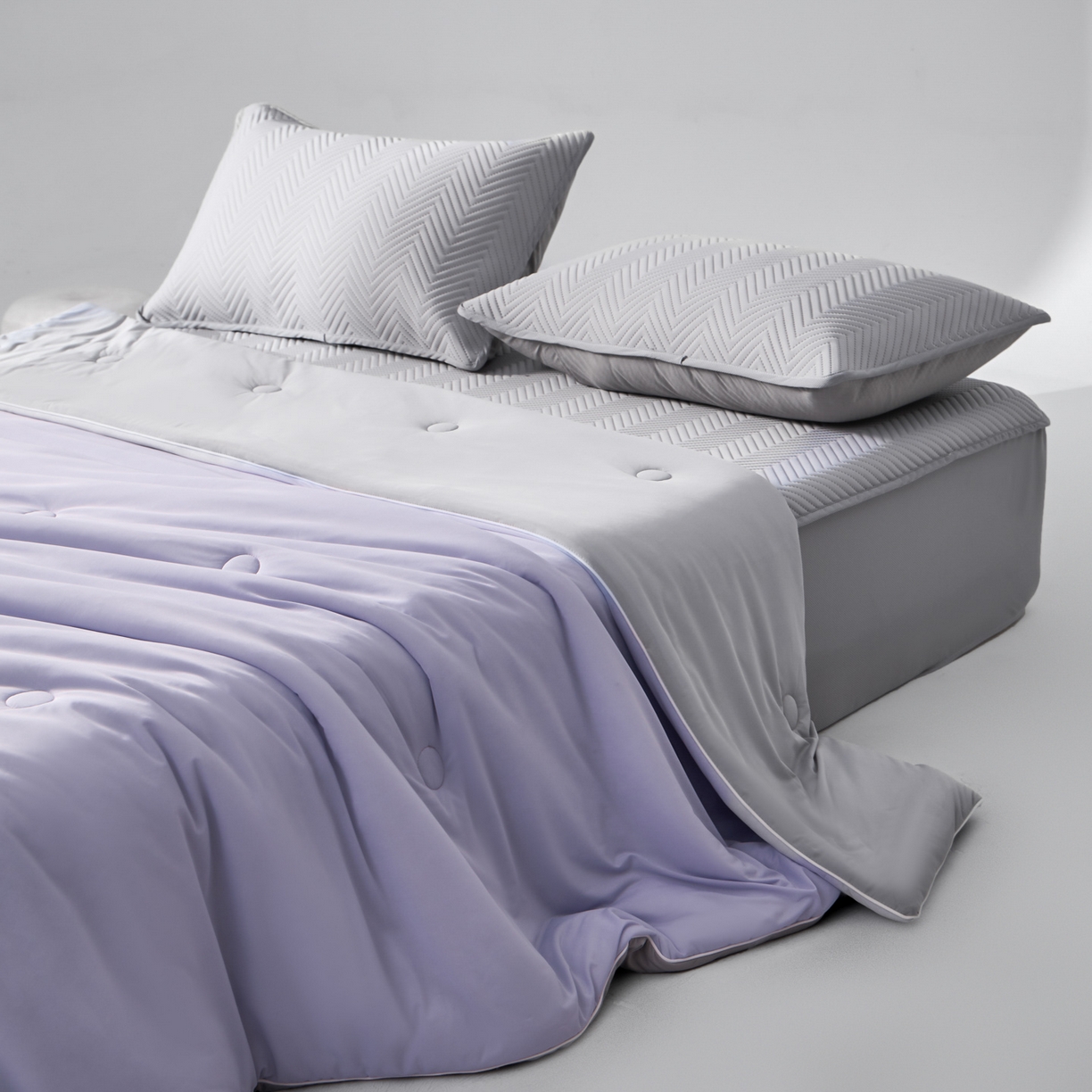 91家纺网 家纺一手货源 找家纺 绒城 2026新款冰爽系列-凉感丝夏被四件套 秋紫