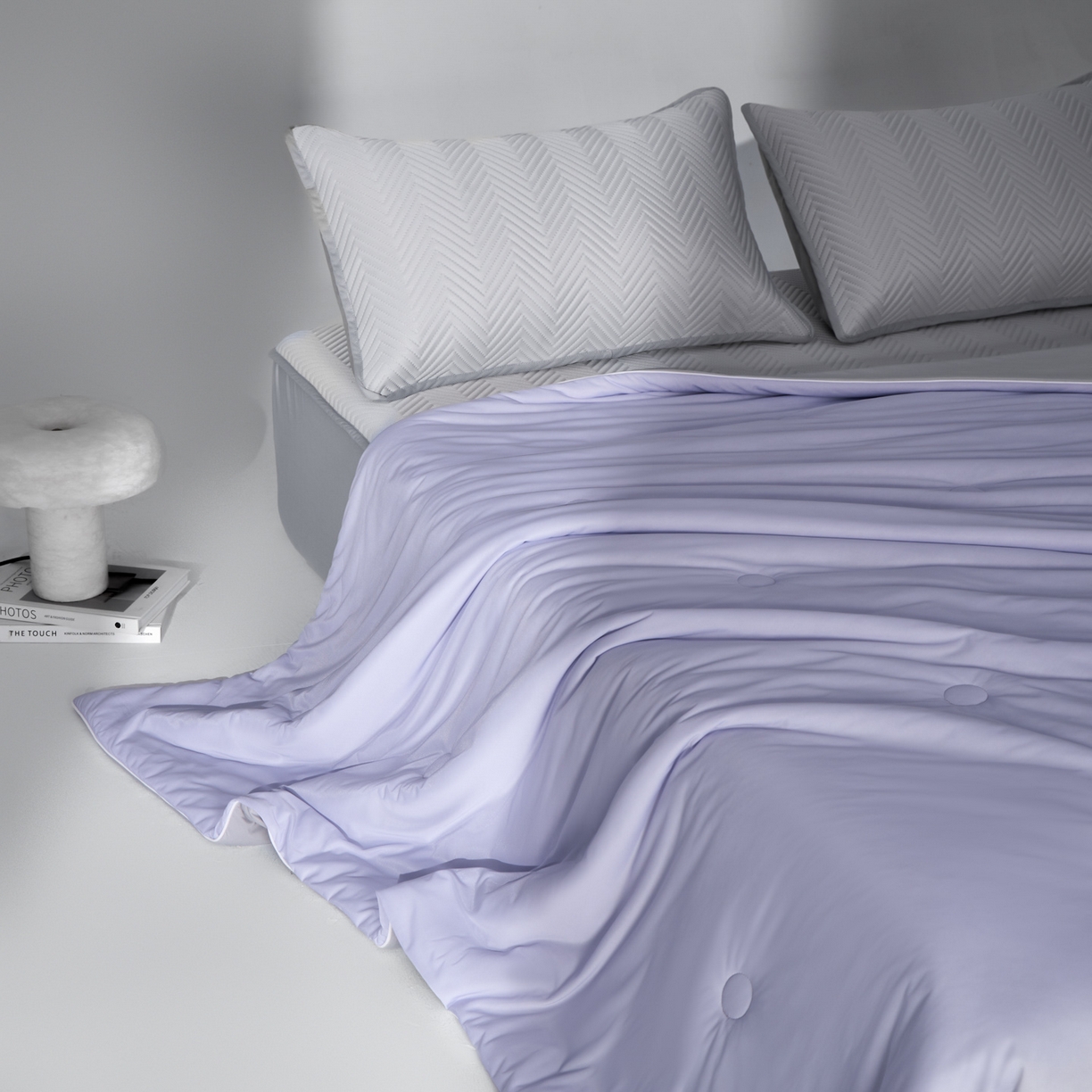 91家纺网 家纺一手货源 找家纺 绒城 2026新款冰爽系列-凉感丝夏被四件套 秋紫