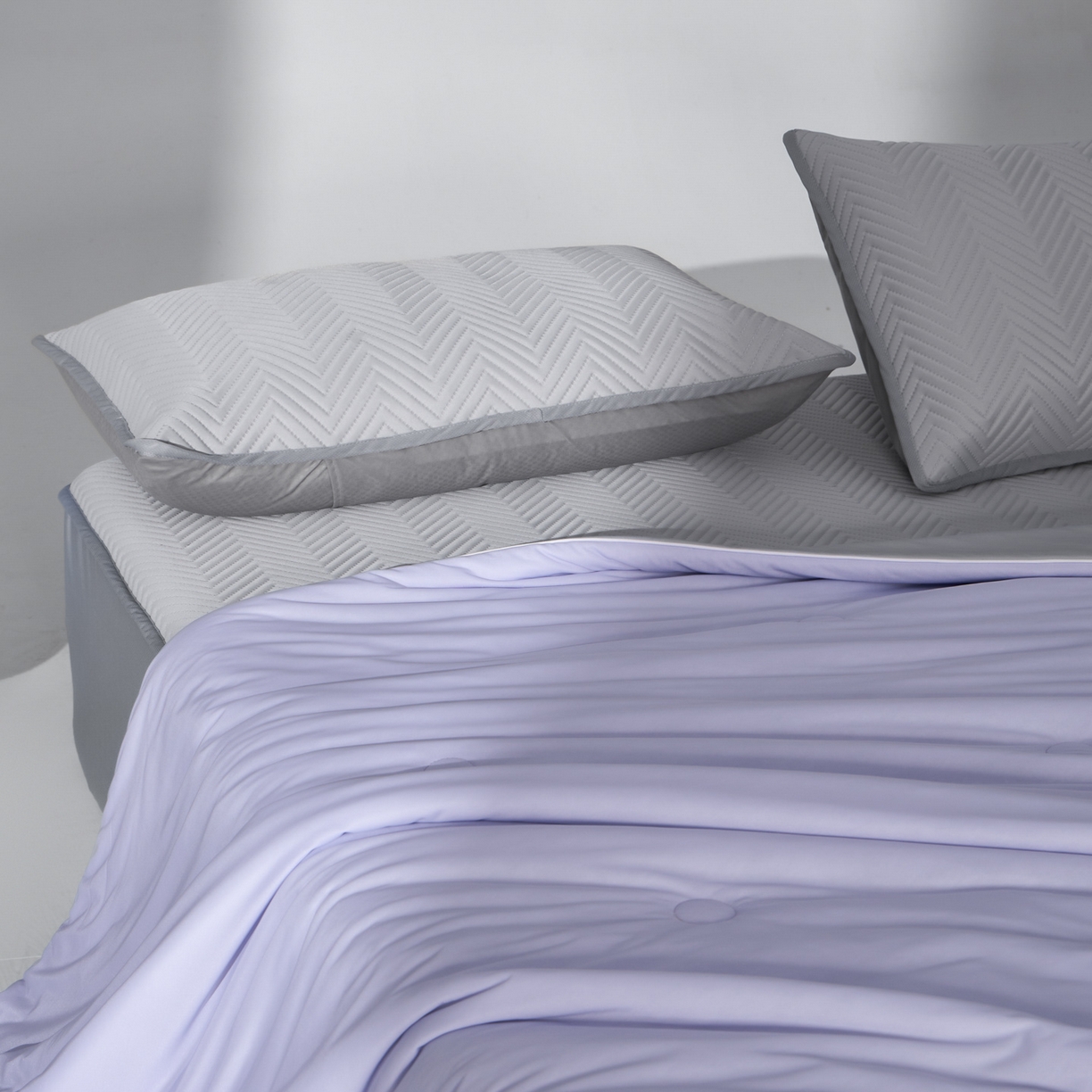 91家纺网 家纺一手货源 找家纺 绒城 2026新款冰爽系列-凉感丝夏被四件套 秋紫