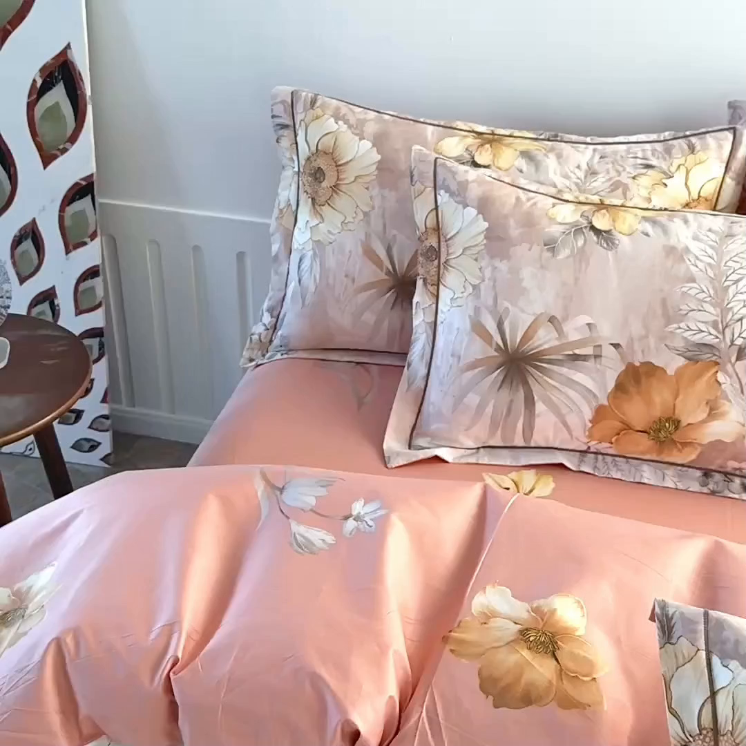 91家纺网 家纺一手货源 找家纺 磨毛世家家纺 206新款铂金凯丽全棉四件套 众里嫣然