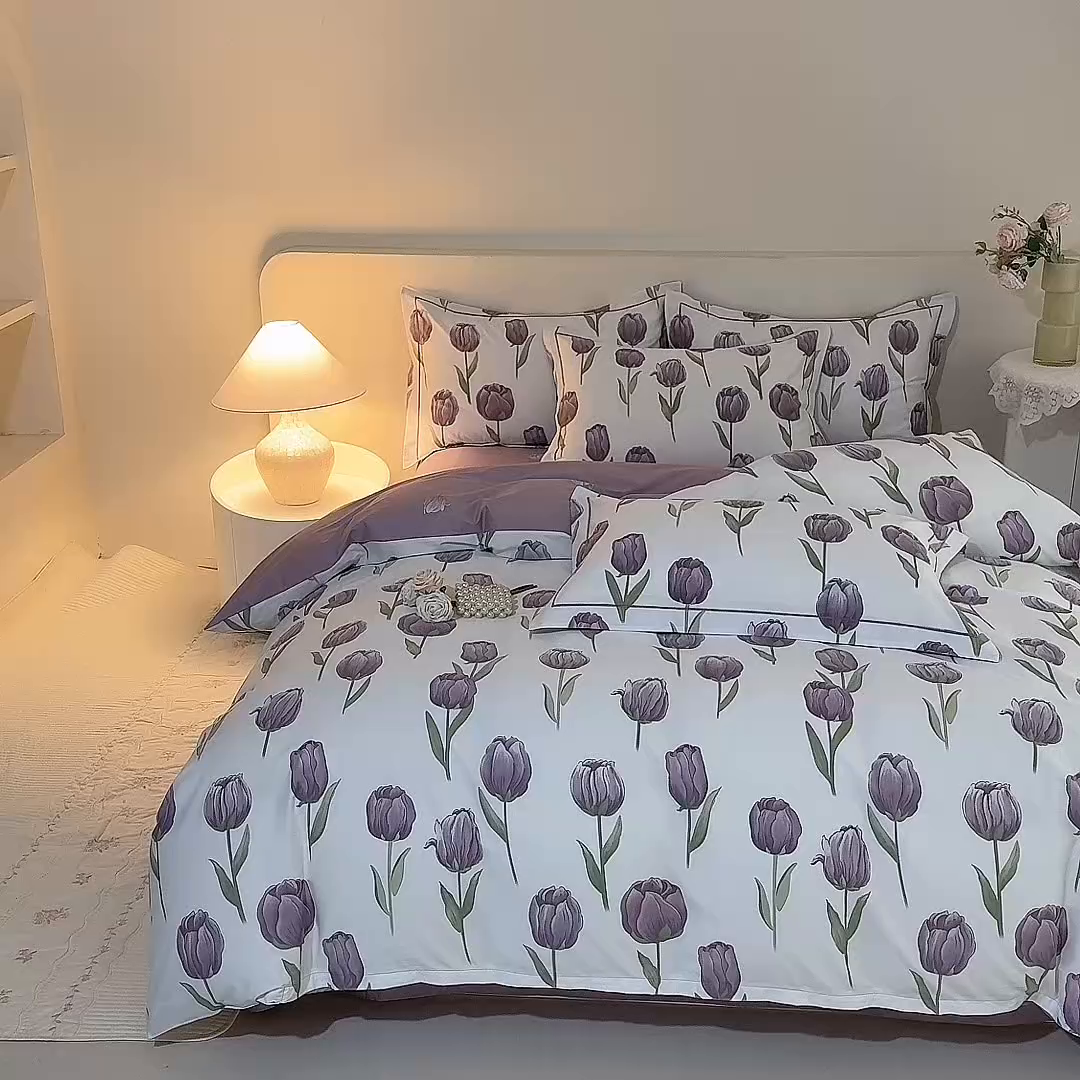 91家纺网 家纺一手货源 找家纺 磨毛世家家纺 206新款铂金凯丽全棉四件套 郁见未来