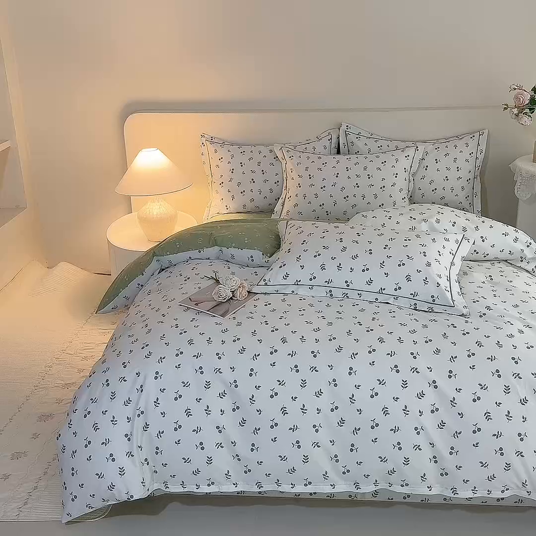 91家纺网 家纺一手货源 找家纺 磨毛世家家纺 206新款铂金凯丽全棉四件套 小布丁b兰