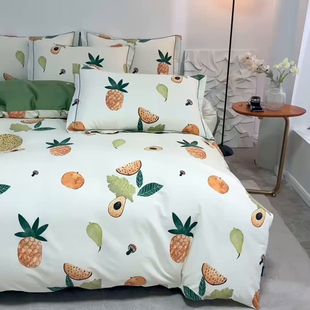 91家纺网 家纺一手货源 找家纺 磨毛世家家纺 206新款铂金凯丽全棉四件套 粒夏