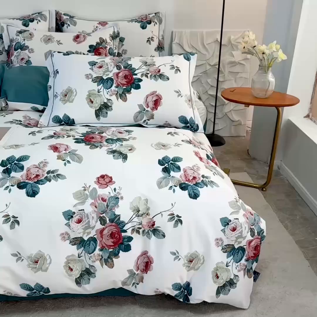 91家纺网 家纺一手货源 找家纺 磨毛世家家纺 206新款铂金凯丽全棉四件套 赫莲娜b蓝