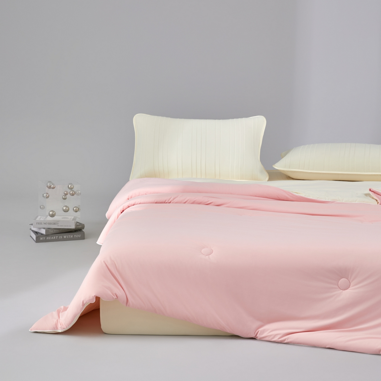 91家纺网 家纺一手货源 找家纺 绒城  2026 真凉感 真锦氨 锦氨凉感夏被四件套 锦纶凉感丝夏凉被 - 冰皮系列 冰皮粉玉