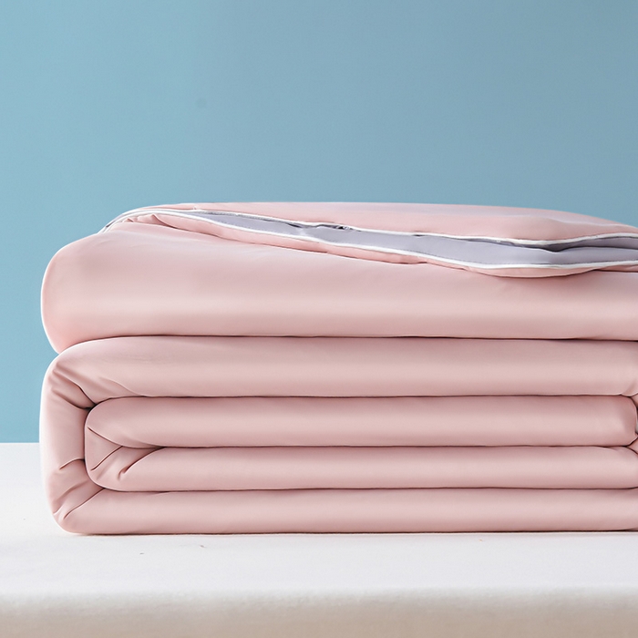 益多眠 2026新款A类凉感丝羽丝棉夏被夏凉被空调被 桃粉灰