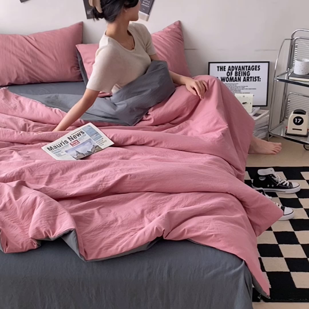 91家纺网 家纺一手货源 找家纺 （总）益多眠 2026新款A类云柔水洗棉夏被夏凉被空调被四件套