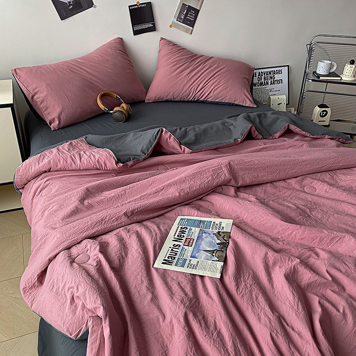 91家纺网 家纺一手货源 找家纺 （总）益多眠 2026新款A类云柔水洗棉夏被夏凉被空调被四件套