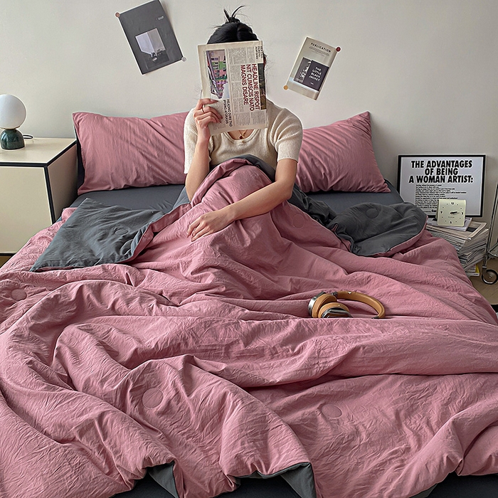 91家纺网 家纺一手货源 找家纺 （总）益多眠 2026新款A类云柔水洗棉夏被夏凉被空调被四件套