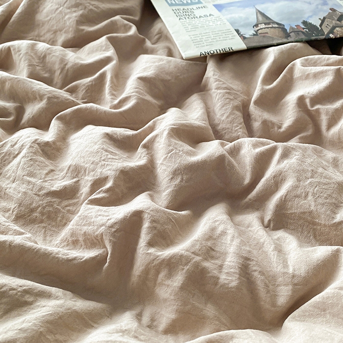 91家纺网 家纺一手货源 找家纺 益多眠 2026新款A类云柔水洗棉夏被夏凉被空调被四件套 奶茶+深灰