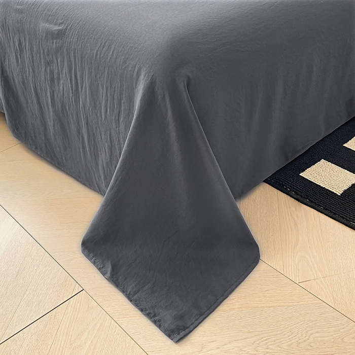 91家纺网 家纺一手货源 找家纺 益多眠 2026新款A类云柔水洗棉夏被夏凉被空调被四件套 烟灰+深灰