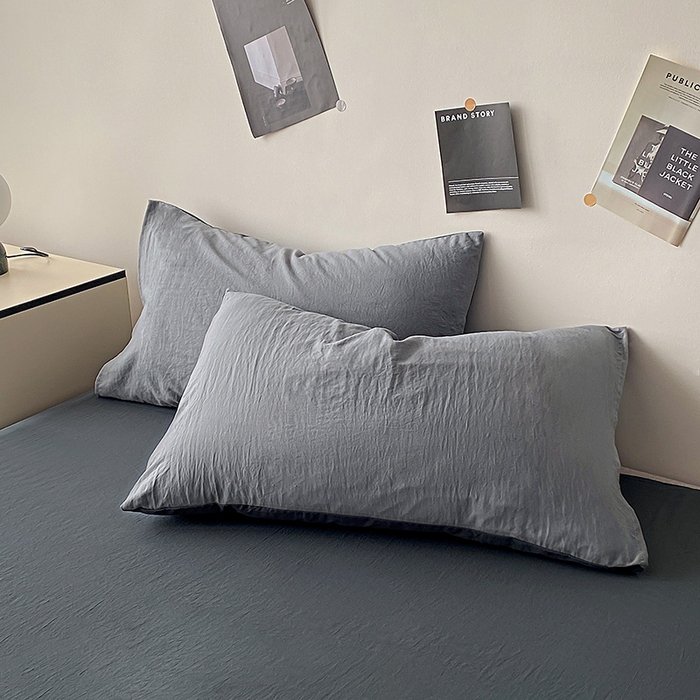 91家纺网 家纺一手货源 找家纺 益多眠 2026新款A类云柔水洗棉夏被夏凉被空调被四件套 烟灰+深灰