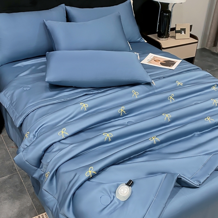 91家纺网 家纺一手货源 找家纺 （总）益多眠 2026新款水洗真丝刺绣夏被夏凉被空调被四件套