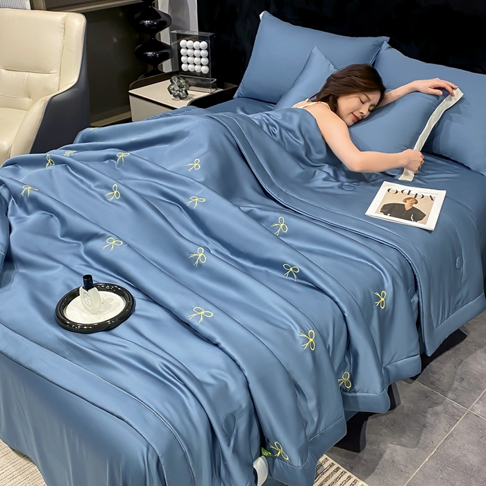 91家纺网 家纺一手货源 找家纺 （总）益多眠 2026新款水洗真丝刺绣夏被夏凉被空调被四件套