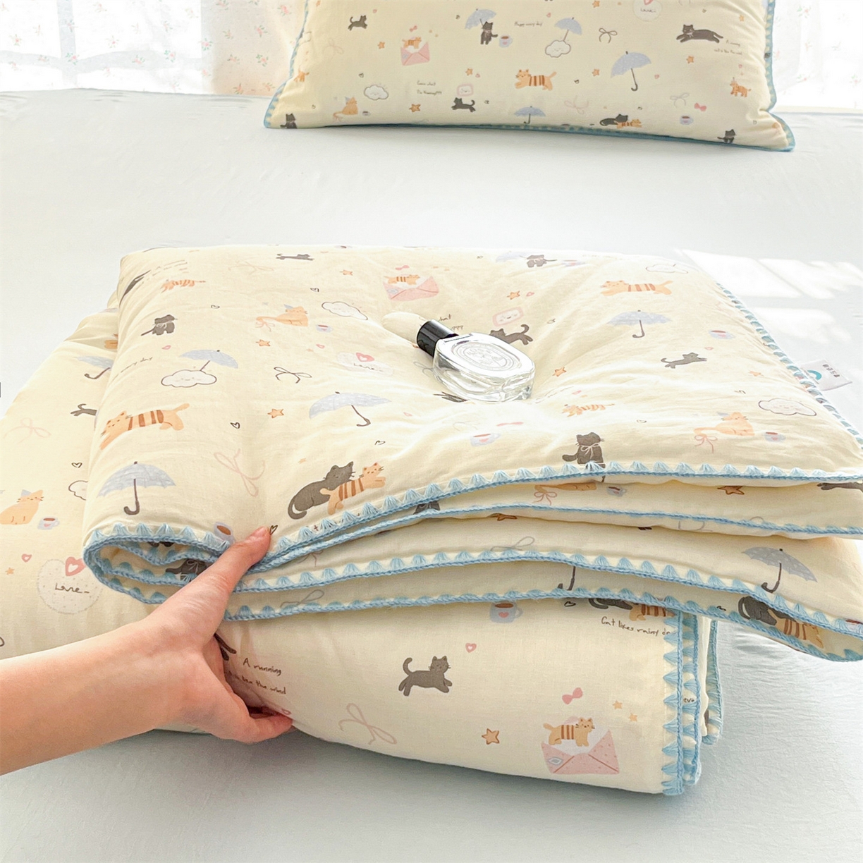 91家纺网 家纺一手货源 找家纺 （总）盛秋家纺 2026新款三角针水洗棉贝壳边印花夏被系列