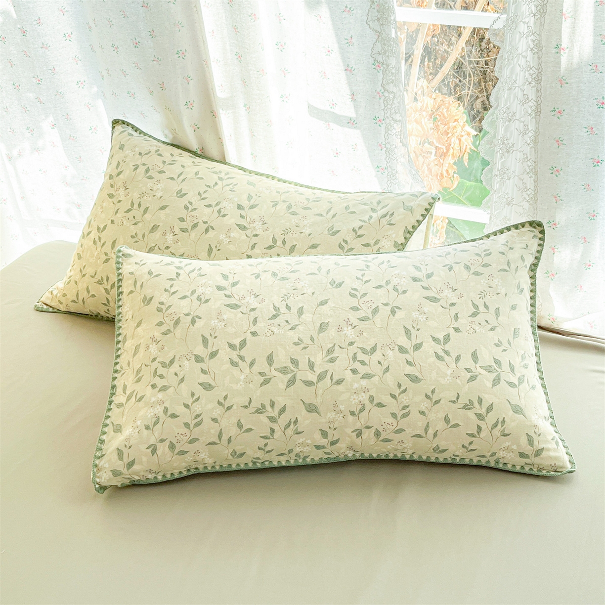 91家纺网 家纺一手货源 找家纺 盛秋家纺 2026新款三角针水洗棉贝壳边印花夏被系列 澳白+明灰