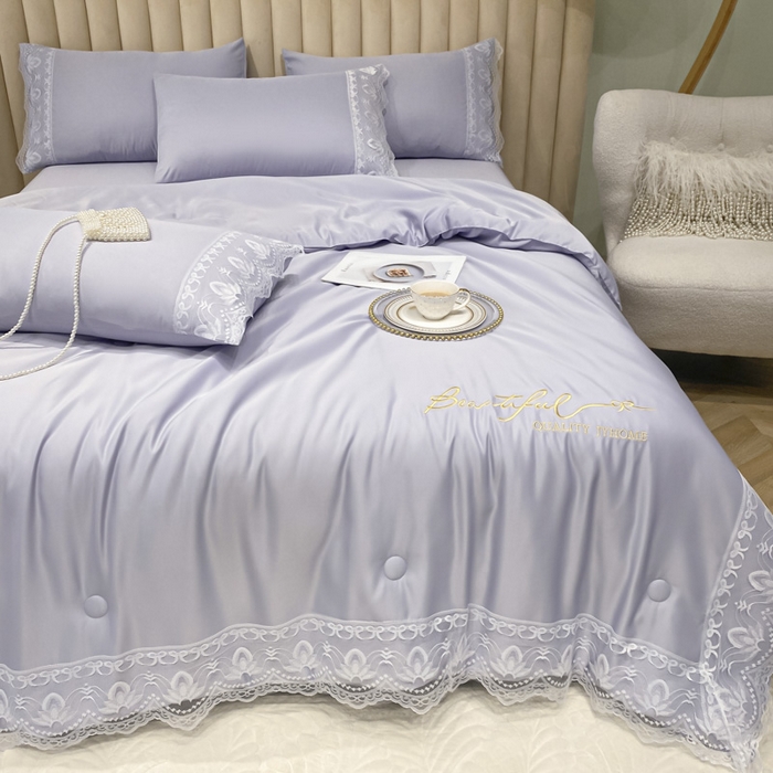 91家纺网 家纺一手货源 找家纺 （总）益多眠 2026新款水洗天丝蕾丝花边夏被夏凉被空调被-公主