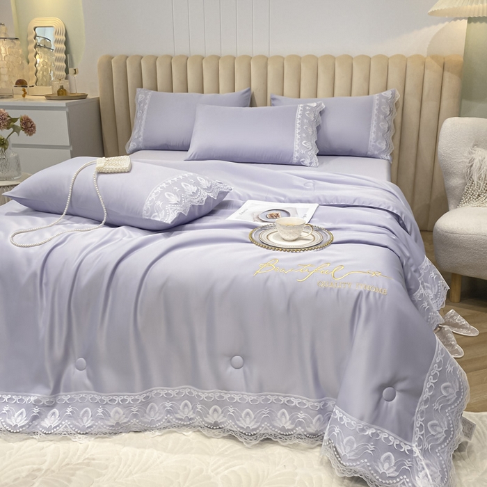 91家纺网 家纺一手货源 找家纺 （总）益多眠 2026新款水洗天丝蕾丝花边夏被夏凉被空调被-公主