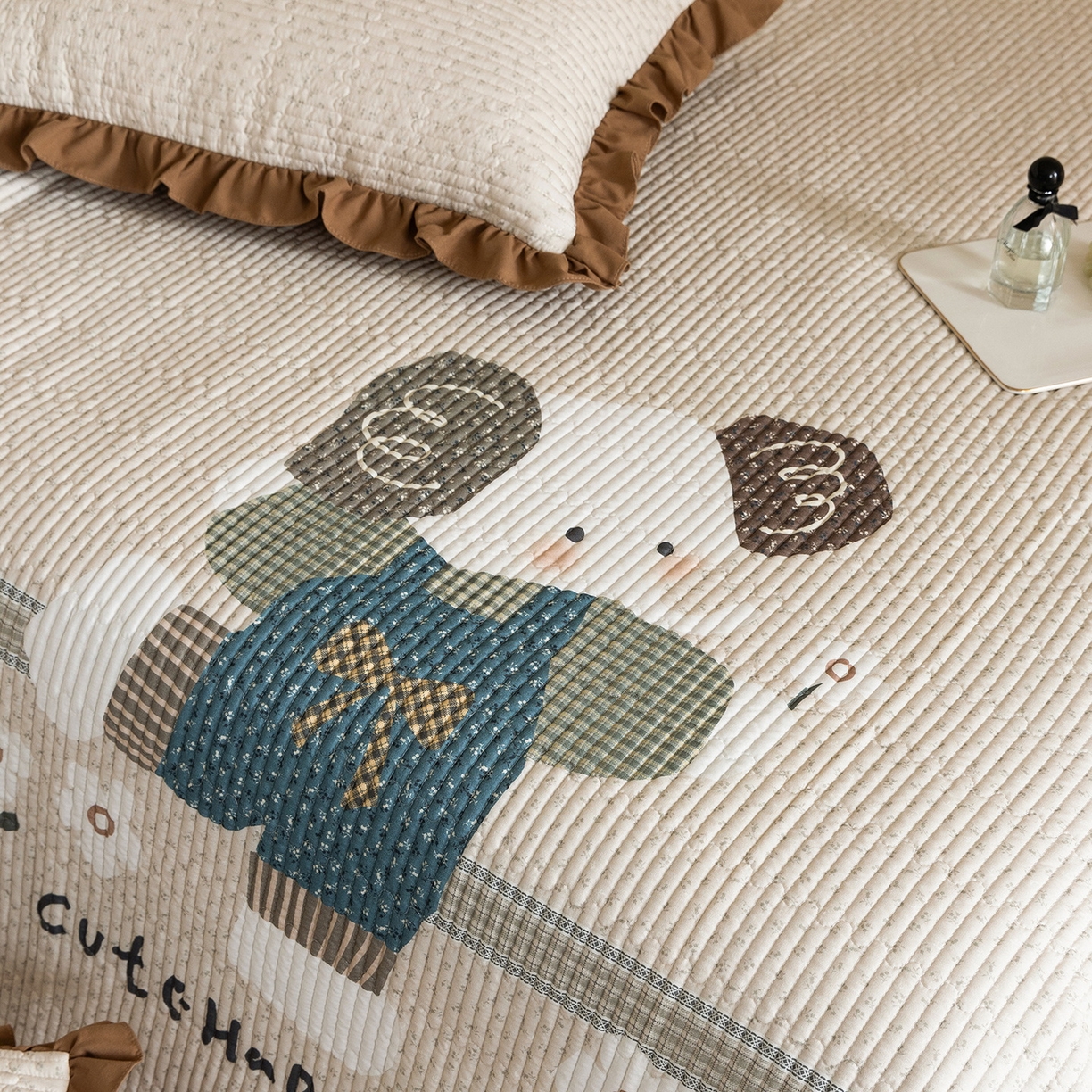 91家纺网 家纺一手货源 找家纺 立奥被业 2026新品古法水洗棉夏被仿棉大版床盖防棉大版夏被 小象咖