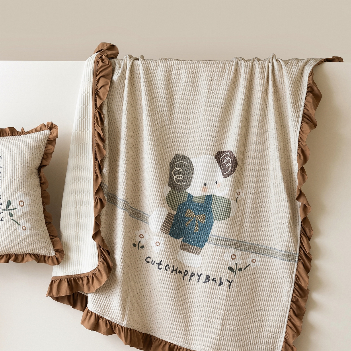 立奥被业 2026新品古法水洗棉夏被仿棉大版床盖防棉大版夏被 小象咖