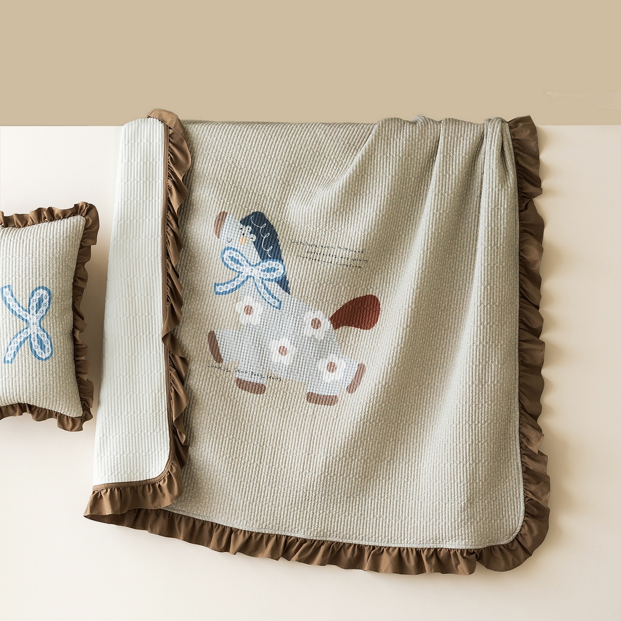 立奥被业 2026新品古法水洗棉夏被仿棉大版床盖防棉大版夏被 小马咖