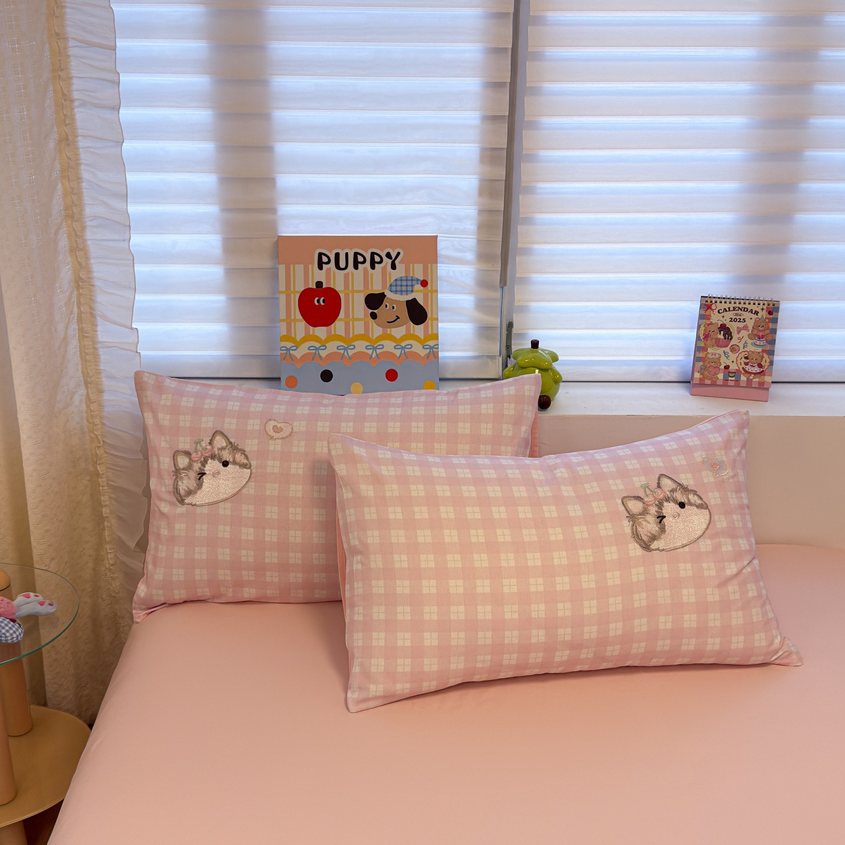 91家纺网 家纺一手货源 找家纺 懒猫家纺 2026新款A类高精密40支13374全棉纯棉喷气印花贴布绣四件套  【带礼盒】 甜心喵酱