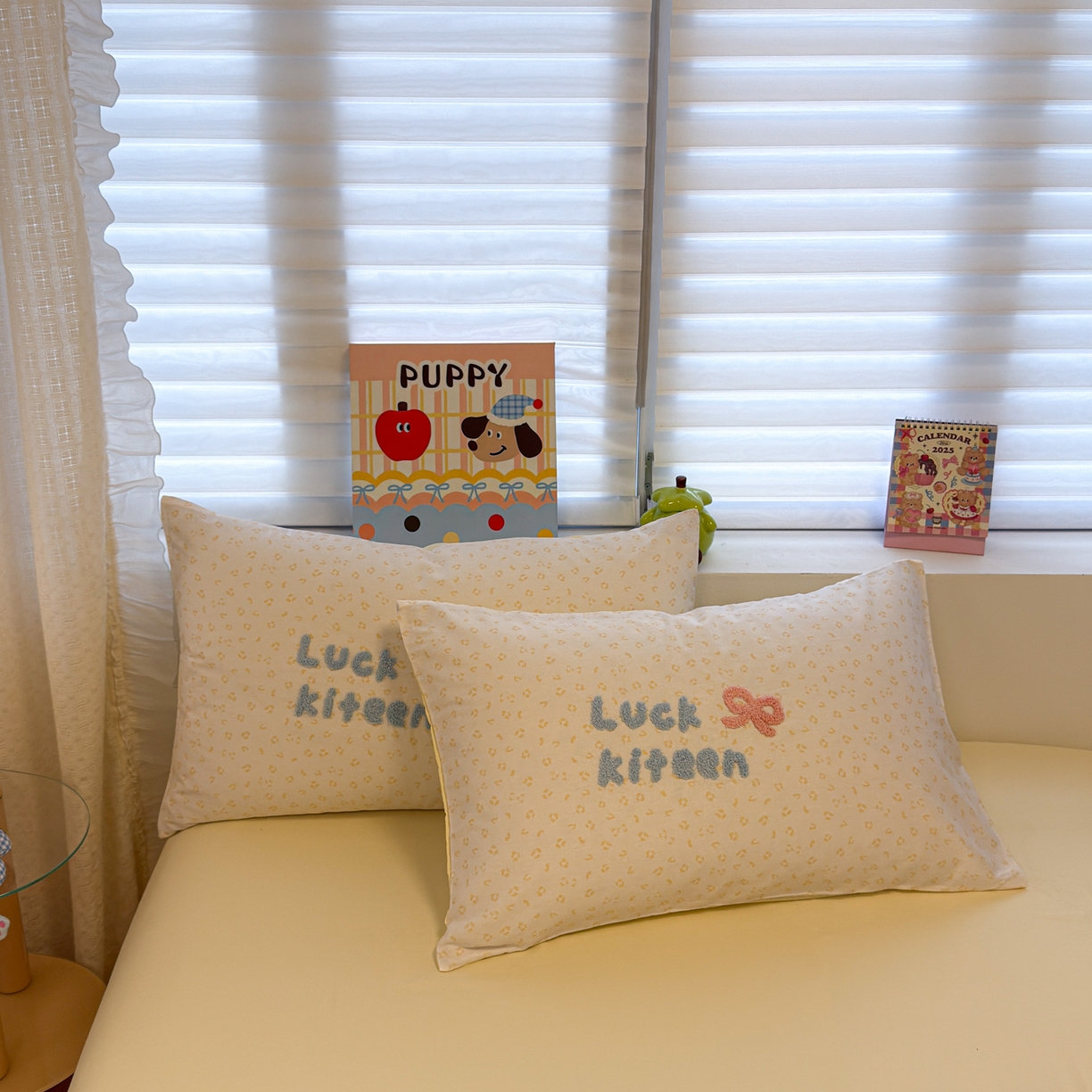 91家纺网 家纺一手货源 找家纺 懒猫家纺 2026新款A类高精密40支13374全棉纯棉喷气印花贴布绣四件套  【带礼盒】 奶黄布丁