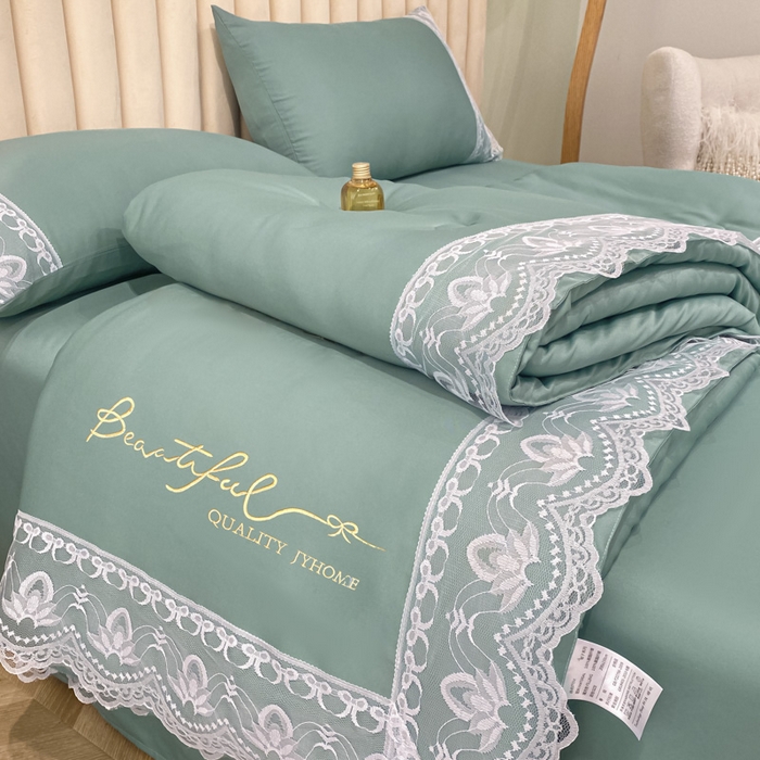 益多眠 2026新款水洗天丝蕾丝花边夏被夏凉被空调被-公主 公主-琉璃绿