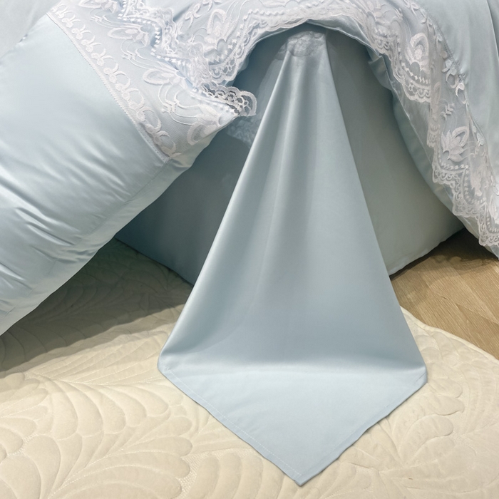 91家纺网 家纺一手货源 找家纺 益多眠 2026新款水洗天丝蕾丝花边夏被夏凉被空调被-公主 公主-天空蓝