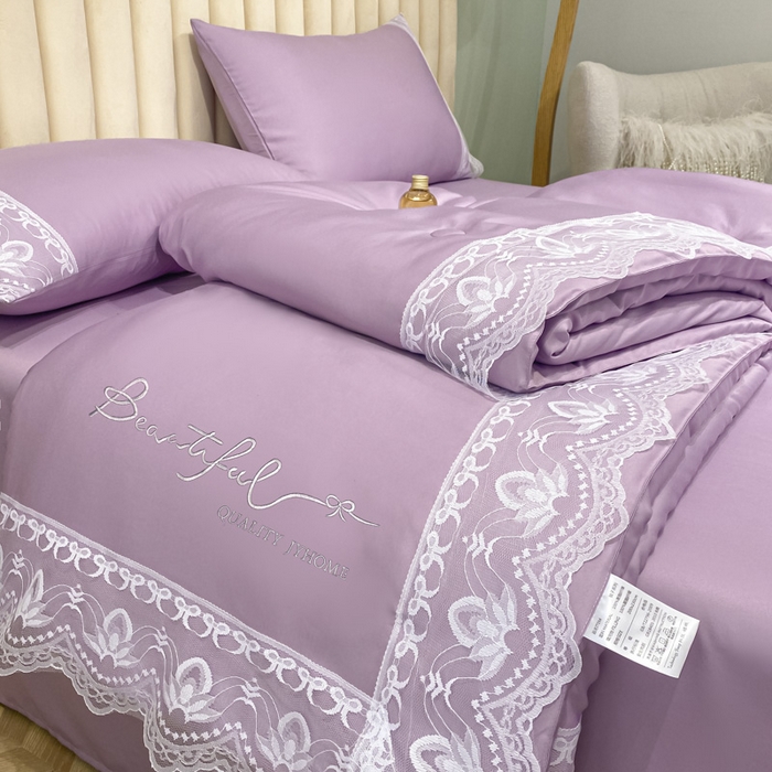 益多眠 2026新款水洗天丝蕾丝花边夏被夏凉被空调被-公主 公主-优雅紫