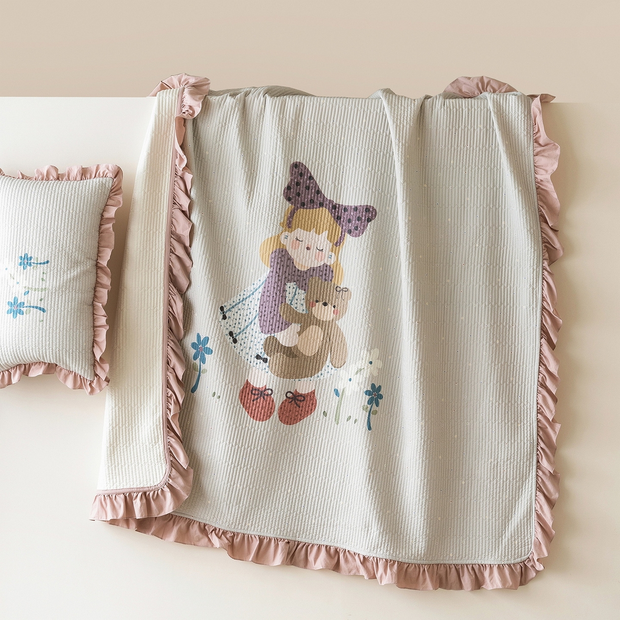 立奥被业 2026新品古法水洗棉夏被仿棉大版床盖防棉大版夏被 公主粉