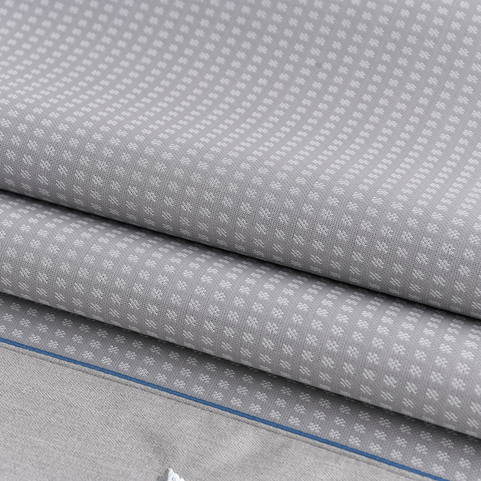 91家纺网 家纺一手货源 找家纺 小牛席业 2026新款华夫格-鲜花清凉冰丝席系列 灰色