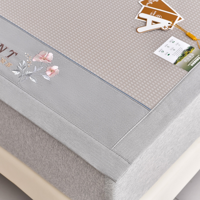 91家纺网 家纺一手货源 找家纺 小牛席业 2026新款华夫格-鲜花清凉冰丝席系列 香槟