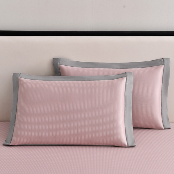 91家纺网 家纺一手货源 找家纺 小牛席业 2026新款华夫格-鲜花清凉冰丝席系列 粉色