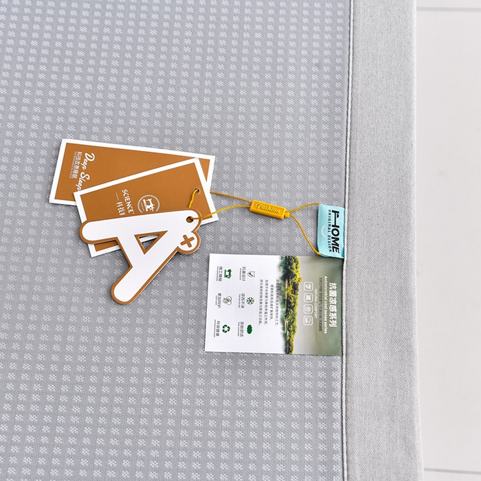 91家纺网 家纺一手货源 找家纺 小牛席业 2026新款华夫格-鲜花清凉冰丝席系列 灰色