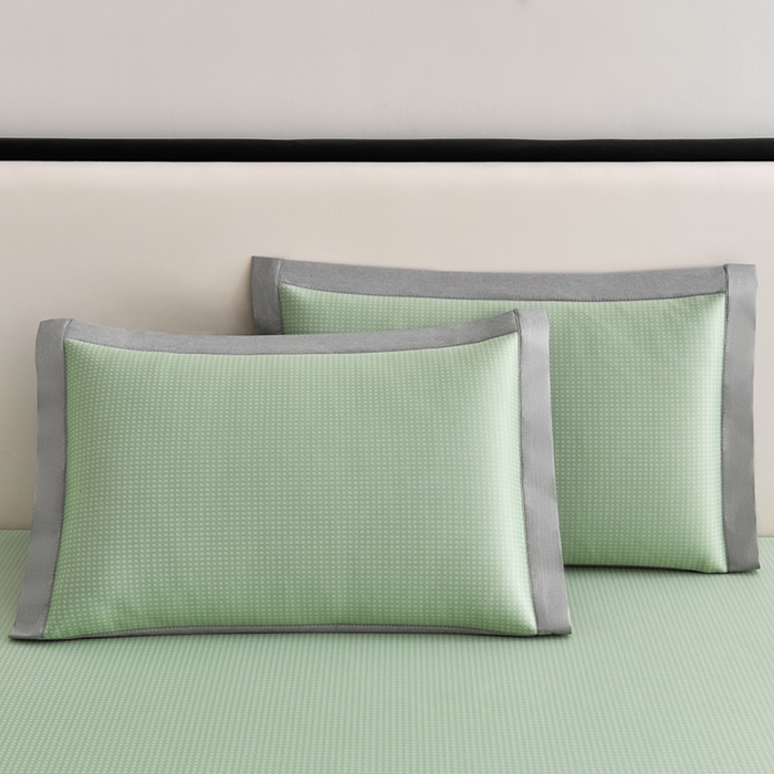 91家纺网 家纺一手货源 找家纺 小牛席业 2026新款华夫格-鲜花清凉冰丝席系列 绿色