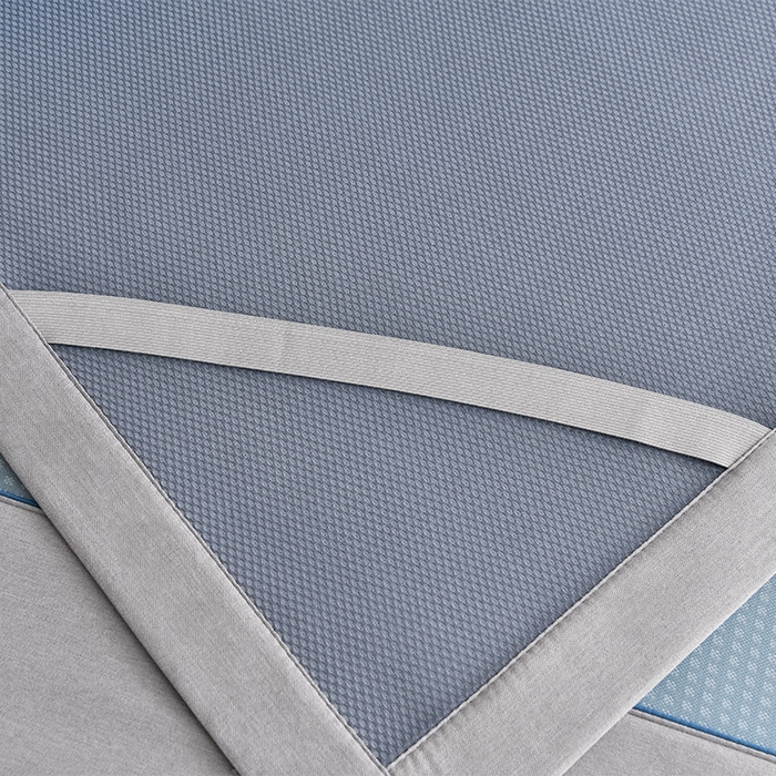 91家纺网 家纺一手货源 找家纺 小牛席业 2026新款华夫格-鲜花清凉冰丝席系列 蓝色