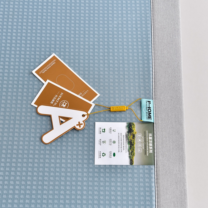 91家纺网 家纺一手货源 找家纺 小牛席业 2026新款华夫格-鲜花清凉冰丝席系列 蓝色