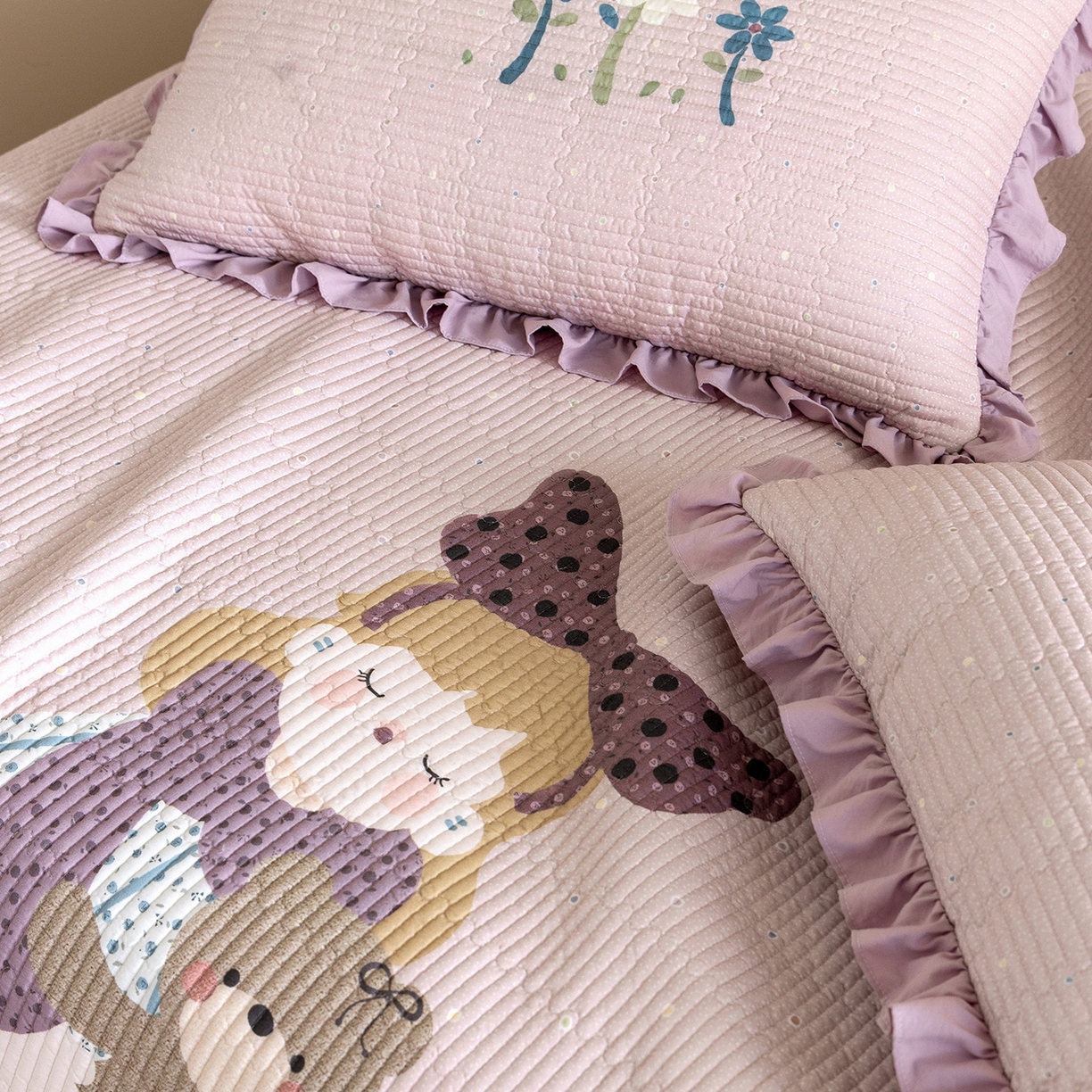 91家纺网 家纺一手货源 找家纺 立奥被业 2026新品古法水洗棉夏被仿棉大版床盖防棉大版夏被 公主紫