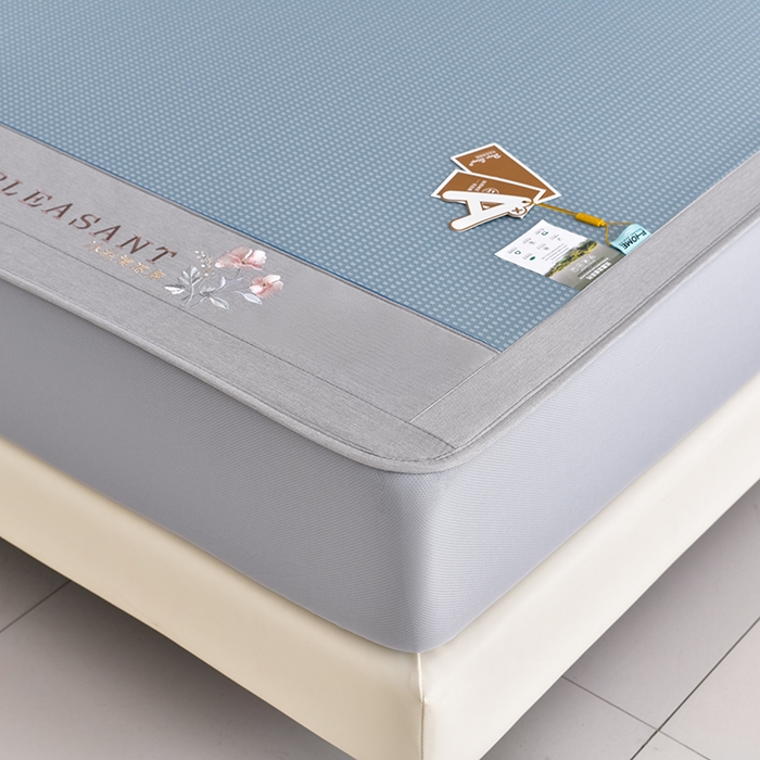 91家纺网 家纺一手货源 找家纺 （总）小牛席业 2026新款四件套华夫格-鲜花凉感冰丝席系列（床笠款）凉席藤席冰藤席竹席乳胶席凉豆豆席空调席