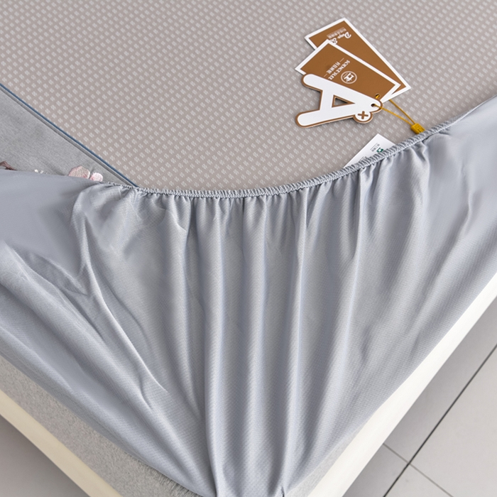 91家纺网 家纺一手货源 找家纺 小牛席业 2026新款四件套华夫格-鲜花凉感冰丝席系列（床笠款） 香槟