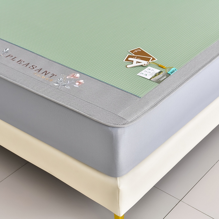 91家纺网 家纺一手货源 找家纺 小牛席业 2026新款四件套华夫格-鲜花凉感冰丝席系列（床笠款） 绿色