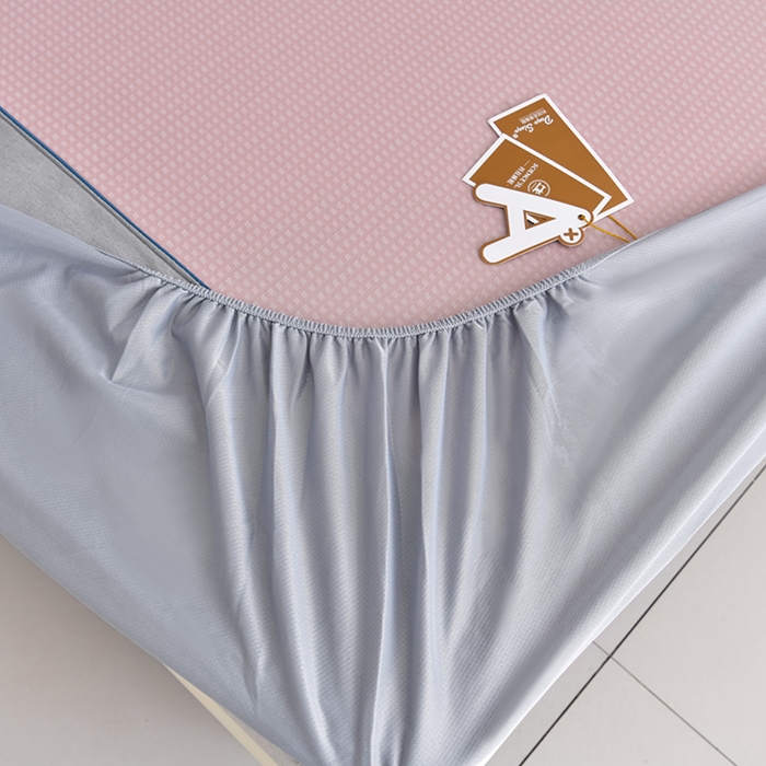 91家纺网 家纺一手货源 找家纺 小牛席业 2026新款四件套华夫格-鲜花凉感冰丝席系列（床笠款） 粉色