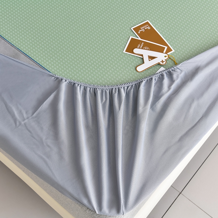 91家纺网 家纺一手货源 找家纺 小牛席业 2026新款四件套华夫格-鲜花凉感冰丝席系列（床笠款） 绿色