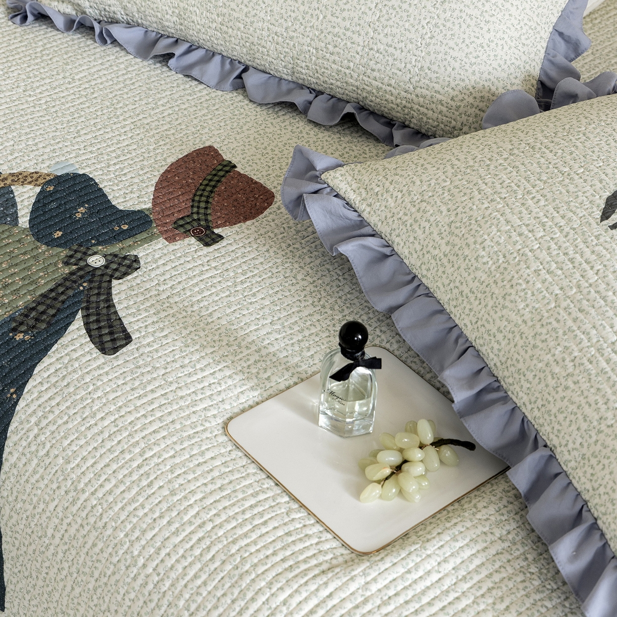 91家纺网 家纺一手货源 找家纺 立奥被业 2026新品古法水洗棉夏被仿棉大版床盖防棉大版夏被 少女蓝