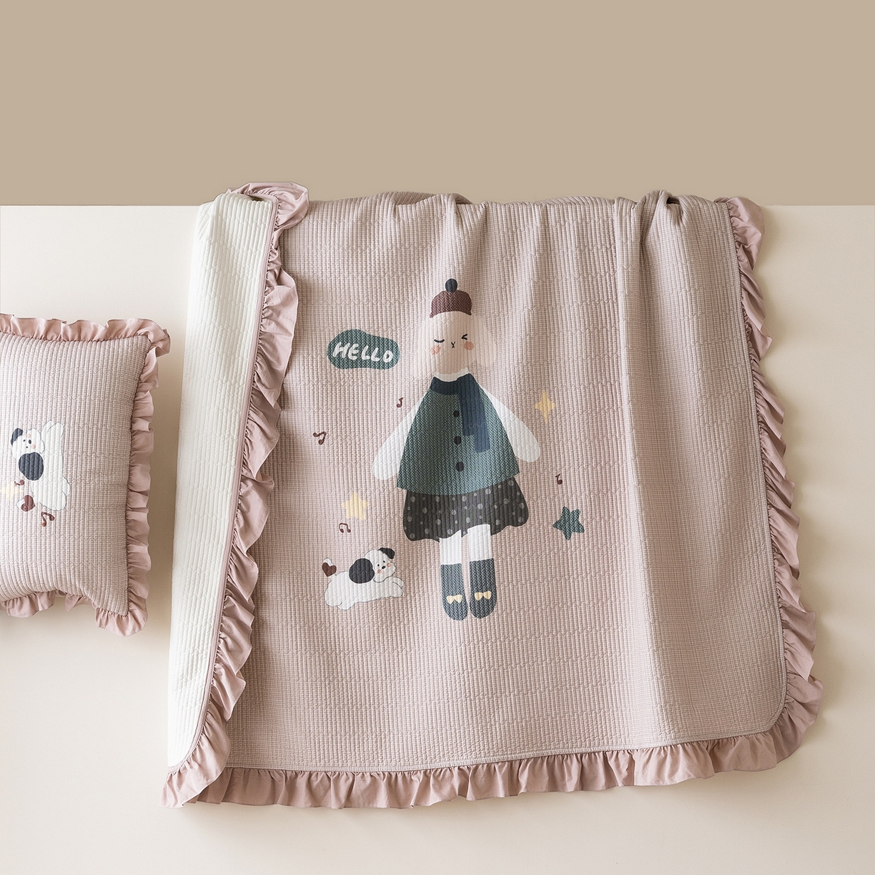 立奥被业 2026新品古法水洗棉夏被仿棉大版床盖防棉大版夏被 童梦粉