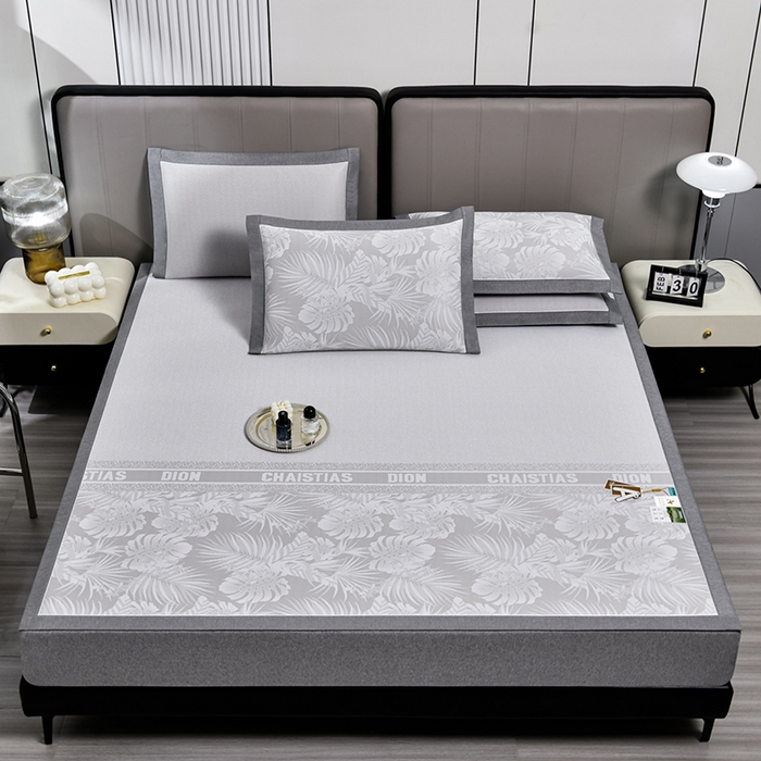 91家纺网 家纺一手货源 找家纺 小牛席业 2026新款PE半定位大提花凉感冰丝系列 香槟