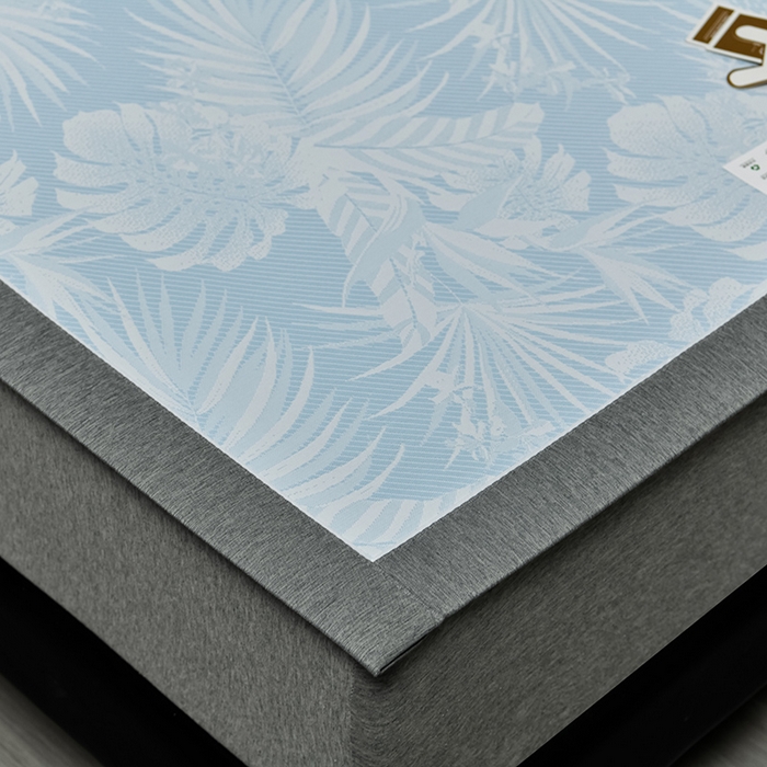 91家纺网 家纺一手货源 找家纺 小牛席业 2026新款PE半定位大提花凉感冰丝系列 蓝色