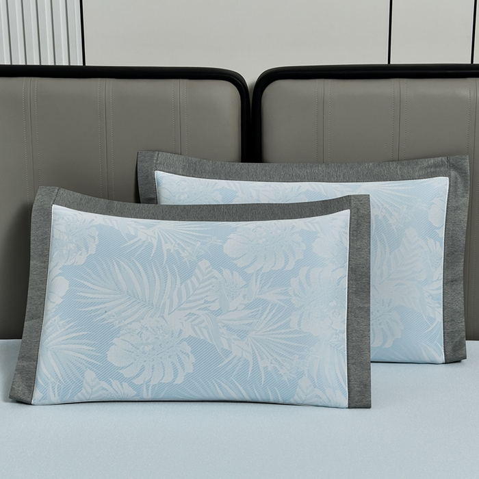 91家纺网 家纺一手货源 找家纺 小牛席业 2026新款PE半定位大提花凉感冰丝系列 蓝色